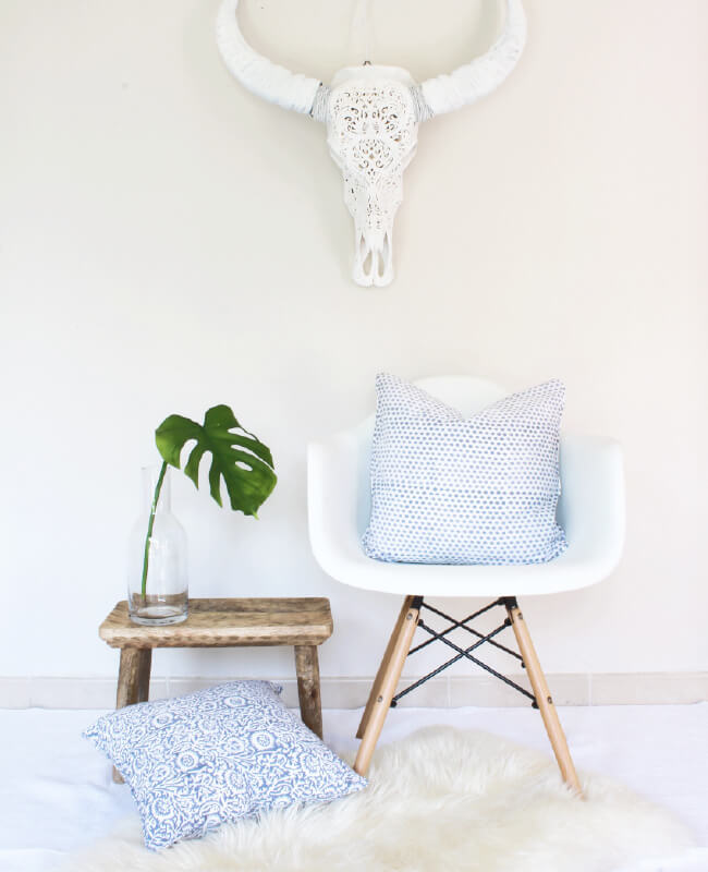 Indian block print cushions by Shenouk